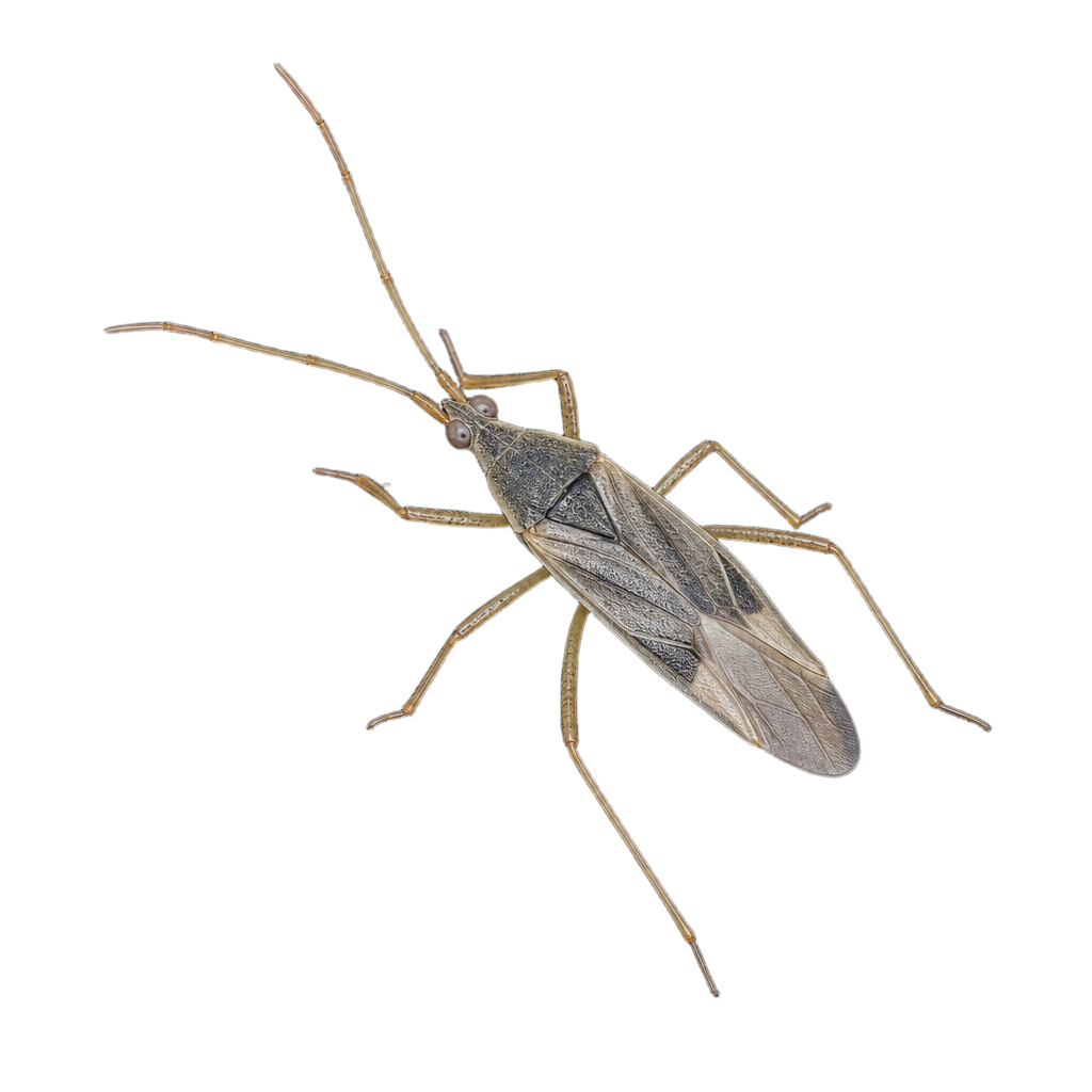 Adulte de Bittacomorpha clavipes, diptère au corps sombre et aux longues pattes annelées de noir et de blanc