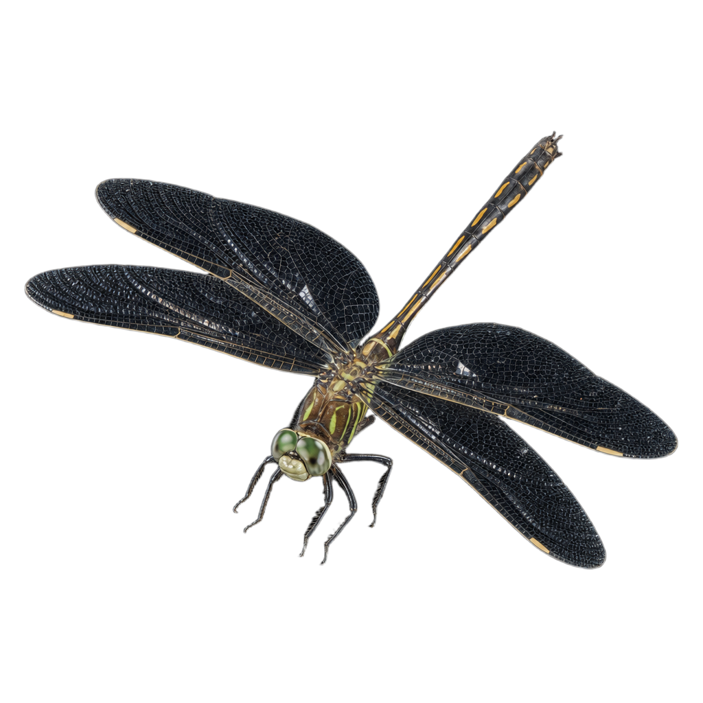 Libellule Cordulia shurtleffii adulte aux yeux verts, au thorax vert bronzé et à l'abdomen sombre à reflets métalliques.