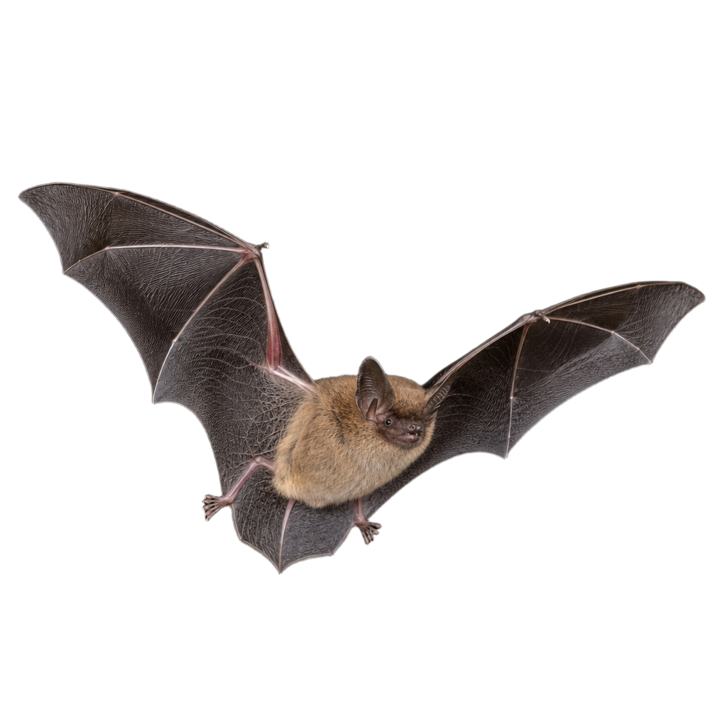 Chauve-souris nordique, petite chauve-souris au pelage brun et aux longues oreilles.