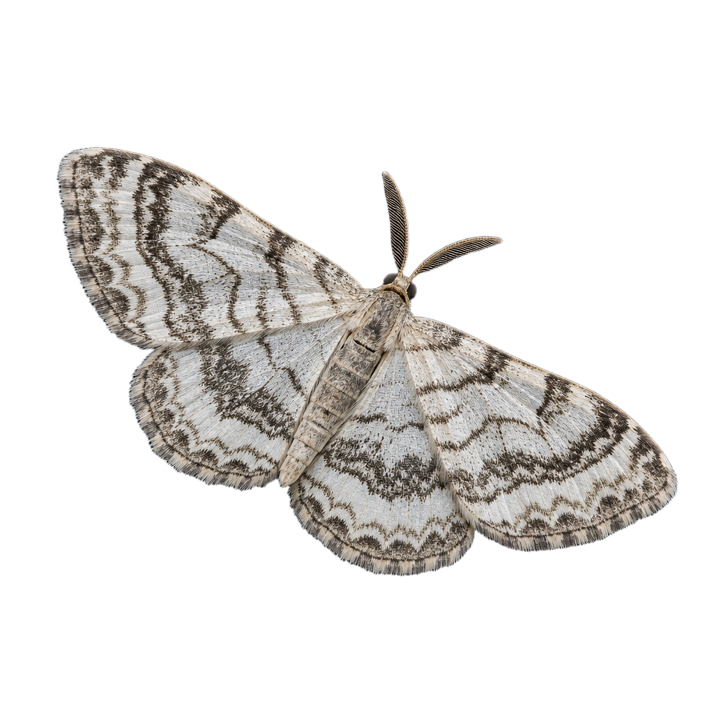 Papillon nocturne Eulithis gracilineata, un géomètre aux ailes ornées de fines lignes transversales.