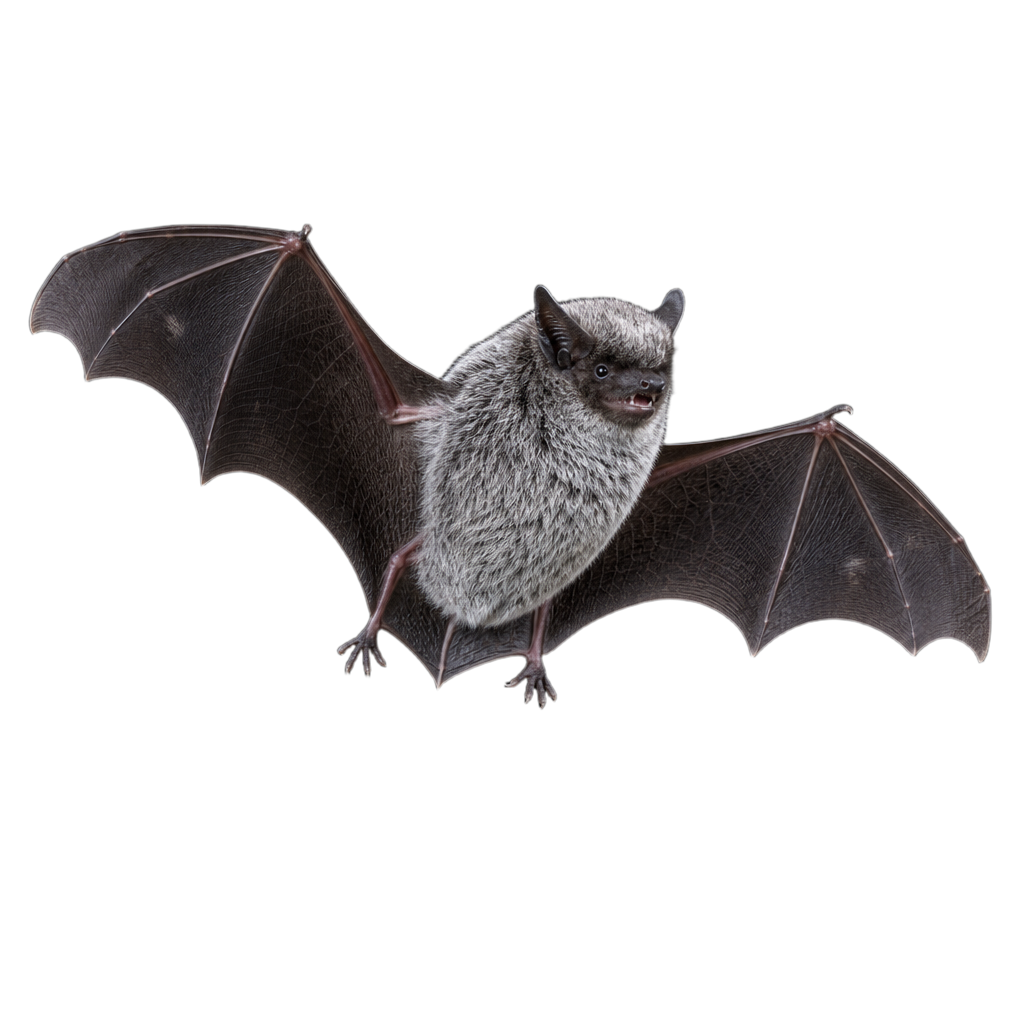 Chauve-souris argentée au pelage brun noirâtre parsemé de poils à pointe argentée.
