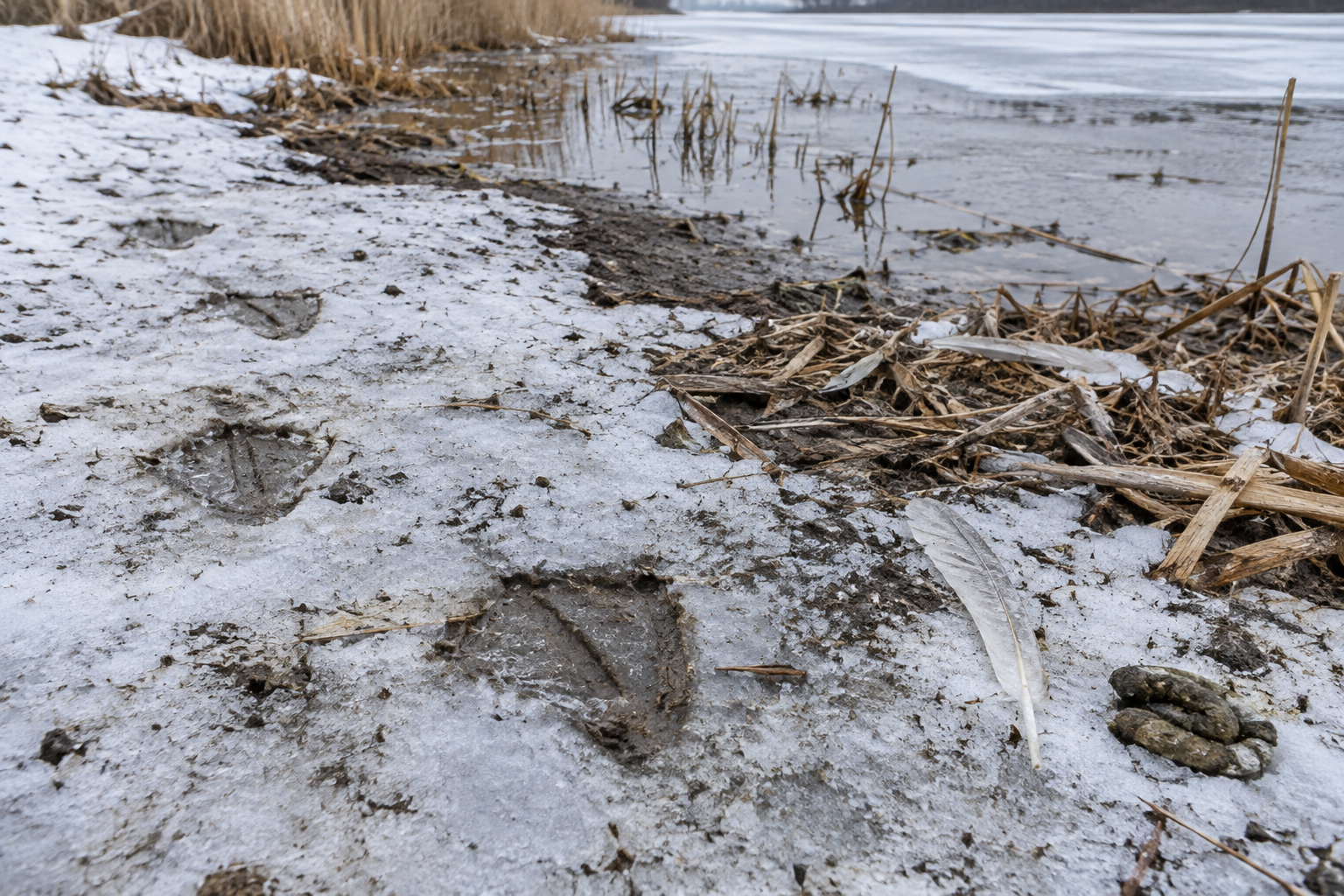 Traces et indices de Cygne siffleur