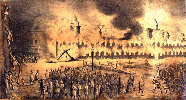 Destruction of the Parliament House - Montreal - April 25th 1849