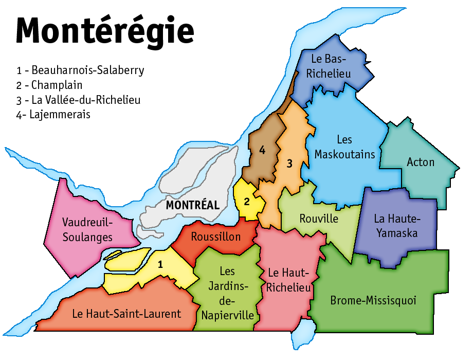 Carte montérégie