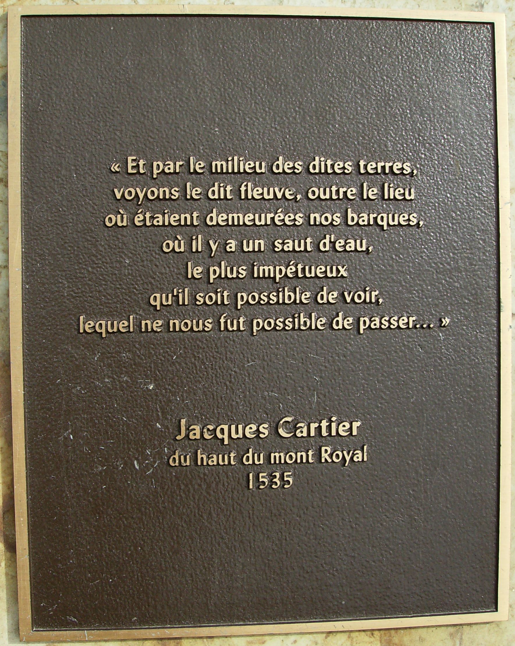 Jacques cartier du haut du mont royal